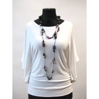 Bluzeczka Diana z pięknymi falbaniastymi rękawami - ecru